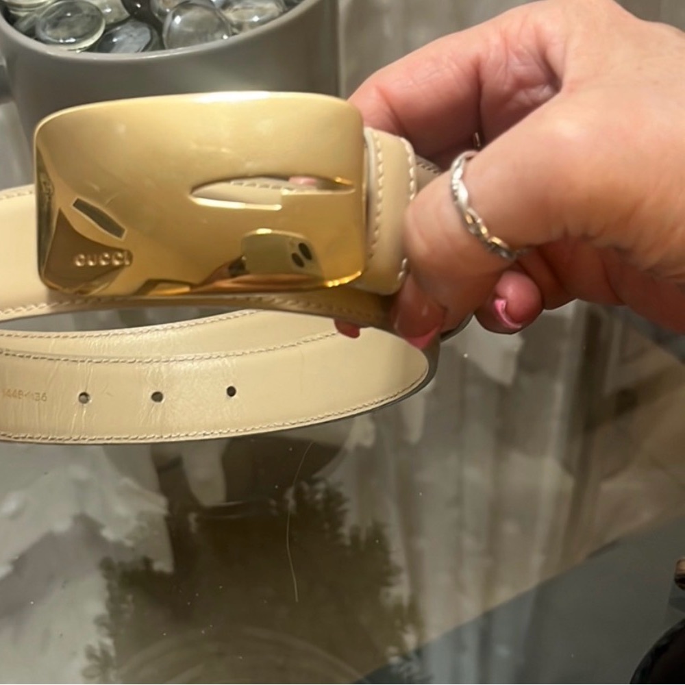 Gucci Beige and Gold Women's Belt